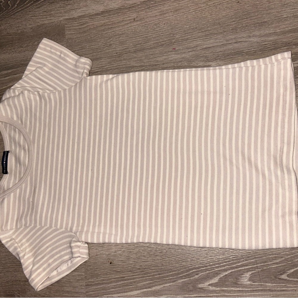 Brandy Melville White Striped Tee